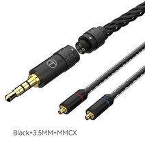 trn t2 pro 16 코어 이어폰 분리형 케이블 은 도금 hifi trn vx pro ta2 v90 ta1 zsx ta2, 블랙 mmcx 3.5