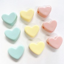 (3pcs)가로홀 하트 비즈재료