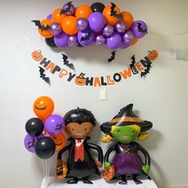 할로윈데이 구름풍선 풍선가랜드 벌룬클라우드 박쥐 DIY 홈파티, 홀로그램가랜드+파티스트리머핑크/화이트/블랙+박쥐, 핑크
