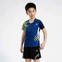 어린이 스포츠 배드민턴 세트 탁구 훈련복 테니스 셔츠 여아 러닝 티셔츠 반바지 포함, [05] XL, [08] 122 kids sets