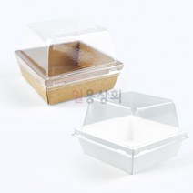 [ILYONG] 종이용기 DRP 28호 정사각 1000개 샌드위치용기 종이트레이 색상선택, 크라프트, 용기 단품