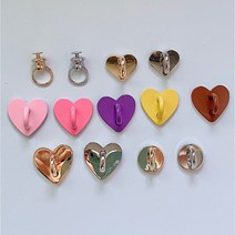 폰스트랩고리 핸드폰 부착 원 하트 스트랩 줄 연결 키링 고리 3M, 하트골드(1개)