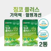 혈액순환 혈행 기억력 개선도움 영양제 징코 은행잎 추출물 플라보놀배당체 효능 비타민 B1 B2 B6 아연 함유 개별포장 건강기능식품 식약처허가 징코 플러스 캡슐 손 발, 둘 Ea