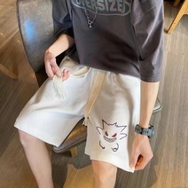 여름 프린트 반바지 남자 루즈한 성격 5점 커플 반바지