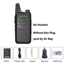 고성능생활무전기 자전거 건설 업소용 발렛 무전기 1 또는 2pcs Baofeng BF-T20 미니 워키 토키 UHF 400-4, 02 1pc T20 black