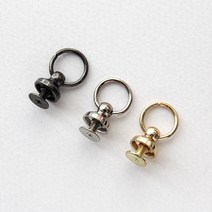 O링 솔트레지 나사 고리 2세트 핸드폰스트랩 만들기 고리부자재 가죽공예 가방고리 재료, 흑니켈