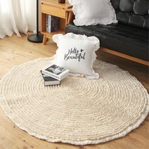 인테리어 순면 광목 입체 프릴 원형 러그 먼지없는러그 침실러그 카페트
