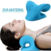목이편한베개 기능성 목 어깨 스트레이트 너 카이로 프랙틱 베개 통증 완화 척추 정렬 선물, EVA-BLUE