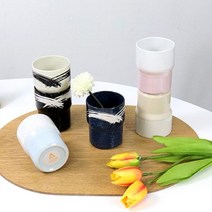 예쁜 일본 도자기 머그컵 6종, 투톤 베이지