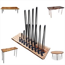 헤어핀 철재 가구 다리 40종 4칼라 200mm부터 990 테이블 책상 식탁 우드슬랩 좌탁, 블랙(3로드760mm)10파이