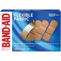 Band-Aid Brand Flexible Fabric Adhesive Bandages for Wound Care and First Aid All One Size 100 C, 1개