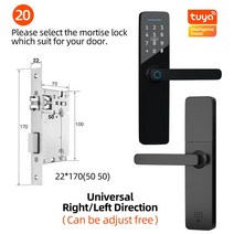 보안 부속 부품 phipulowaterproof 블루투스 앱 잠금 해제 스마트 잠금 tuya 원격 잠금 해제 생체 인식 지문 도어 잠금, 170 5050