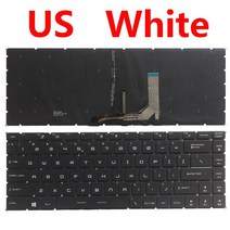 고품질미국/스페인 SP MSI GF63 8RC 8RD MS-16R1 MS-16R4 GF65 얇은 9SD 9SE 10SD 10SE MS-16W1 GS65 PS63, 01 US white backlit, 한개옵션1, 한개옵션2