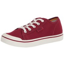 KEEN 여성용 엘사 라이트 캐주얼 트레이너 스니커즈 블랙/스타 화이트., 6, Red/White
