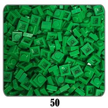 500 개/몫 100G 플레이트 1x1 빌딩 블록 MOC 부품 DIY 픽셀 아트 QR 코드 벽돌 모자이크 키즈 완구 52 색 호환, 50
