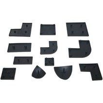 프로파일부품 유럽 표준 엔드 캡 커버 알루미늄 프로파일 플레이트 용 프레임 기계, 02 Black_09 Eu 4080 2 hole