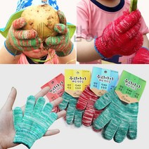 장갑이네 작업용 국산 주유소 당구장 어린이 여성 남성 체험 색사 장갑 1켤레, 색사장갑 XS(3-5세) 초록 1켤레, 1개