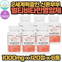 2세 계획중인 신혼부부 좋은 멀티 비타민 영양제 추천 120정 6통 12개월분 식약처인증 세계 특허 인정받은 활성형 엽산 함유 임신중 수유기 출산전후 부부 동반 복용