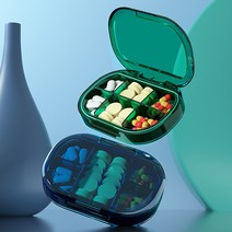 투명 휴대용 약통 케이스, 4칸