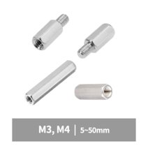 지지대볼트 너트 황동 M3 M4 육각 스페이서 연결 관통 모니터암 브라켓연장 PCB기판 서포트, 1.지지대 볼트(황동), M3(3mm), 45mm, 1개