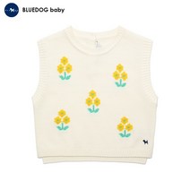 [블루독베이비hd] 23S S CR)플라워자수니트베스트 4311422001 (니트조끼 선물)