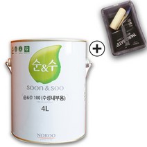 노루페인트 친환경 내부용 수성페인트 순앤수 100 4L 무광 간단세트, 화이트1
