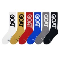 선녀와양말꾼 G.O.A.T 컬러 롱 긴 장목 양말 6켤레 세트