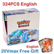 상품 포켓몬 TCG: XY 진화 봉인 빛나는 운명 부스터 상자 영어 프랑스어 스페인어 Vmax 트레이딩 카드 게임 장난감, 324 CHILLING REIGN