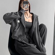 라페나 여성 크롭 후드집업
