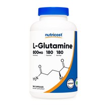 Nutricost L-Glutamine 뉴트리코스트 L 글루타민 800mg 180 캡슐