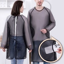 (긴팔)TPU 반투명 방수 매쉬 포켓 앞치마 롱 꽃집 애견미용 남자 여자 사이즈, 앞치마100, 1개