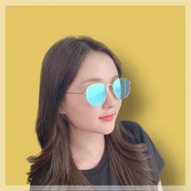여자 골드-블루미러 여성 각진 미러 선글라스 얼굴 선글라스S/썬글라스/여성선글라스/썬글라스S/여자선그라스/선그라스/큰얼굴선글라스/캣아이선글라스/패션선글라스/동글이선글라스