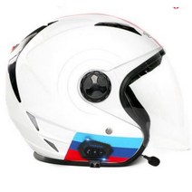 블루투스헬멧 반모 오픈페이스 하이바 헬멧 여름 오토바이 스쿠터 배달 바이크, 2XL, 7_컬러화이트+투명쉴드+[2종세트]
