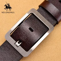 no.onepaul 정품 가죽 남성 벨트 패션 비즈니스 벨트 남성용 럭셔리 벨트 120, 777 커피, 100cm