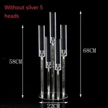 결혼식 장식 센터피스 촛대 투명 거치대 아크릴 파티용 2 개 6 10 12, 2pcs, B 5 heads