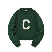 [국내매장판] 커버낫 우먼 크롭 C 로고 크루넥 니트 그린 바람막이 아웃도어 상의 하의 신발