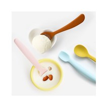 쁘띠쁘띠 실리콘 요거트 아이스크림 스푼 2종, 종류:요거트 스푼(핑크)+케이스, 요거트 스푼(핑크)+케이스