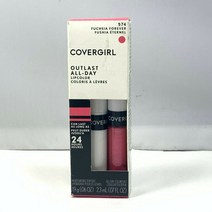 Covergirl Outlast 올데이 립 컬러 위드 탑코트 (.06oz .07oz.), 574 푸크시아 포에버