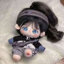 코튼 인형 가을 20cm 속성 봉제 휴머노이드 세트 동급생 소녀 선물, 1 가을 벌거 벗은 아기 튀긴 머리 + 헤어 스타일 +, 20cm(스켈레톤 없음)
