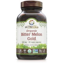 뉴트리골드 비터 멜론 골드 500mg 글루텐 프리 비건 캡슐, 90개입, 1개