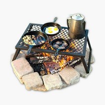 직화 폴딩 바베큐 장작 접이식 감성 구이 캠프 고기 캠핑 그릴테이블 숯불 BBQ 화로대 불멍 차박 야외 불판, 상세페이지 참조