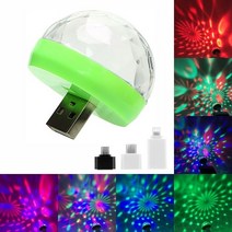 LED 콘서트 노래방 미니 USB 자동차 분위기 조명 RGB 무대 효과 음악 사운드 제어 볼 DJ 디스코 바 클럽 가족 파티 장식 Lightning Type-C Micro Andr, Random Color_USB-Android port