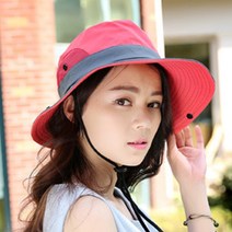 DH쇼핑 여성 등산모자 트래블 사파리 벙거지 모자, 여성등산모자_레드