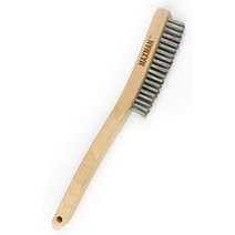 철사 솔 1434를 가진 녹 청소를 위한 스테인리스 철사 찰상 솔 긴 곡선 너도밤나무 손잡이 대형, 스테인레스 스틸