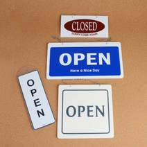4종 양면 오픈 클로즈 도어 사인 매장 영업중 문패 안내판 표지판 open closed 가게 표시 음식점 카페 식당 부동산 간판 개업 선물 팻말 걸이 입간판 출 입구 문 창문 유리, 제품선택, 포멕스 가로형