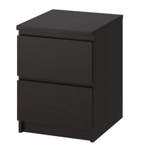 이케아 MALM 말름 2칸 서랍장 40x55 cm 3컬러(화이트 참나무무늬목 블랙브라운), 블랙브라운