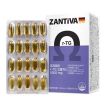 독일 잔티바 프리미엄rTG 오메가3 60캡슐x2개 혈행개선 rTG EPA DHA