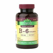 Finest Nutrition Vitamin B-6 100mg Tablets 300 ea, 1, One Color