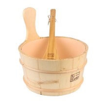 일본식 사우나 목욕탕 나무 대나무 양동이 위생 개인 바가지 세트 대야, 나무통+속담개