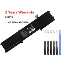 노트북 배터리 Razer Blade 11.4 용 6160 V 2016 mAh BETTY4 노트북 배터리 14 인치 RZ09-0165/0195 RZ09-0, 한개옵션0